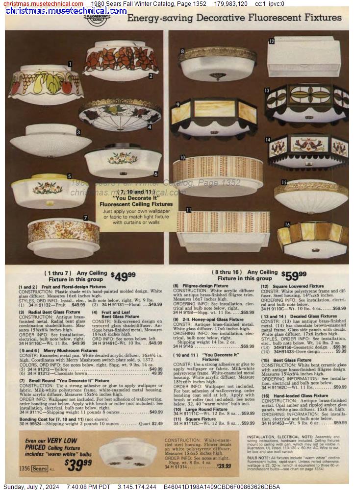 1980 Sears Fall Winter Catalog, Page 1352