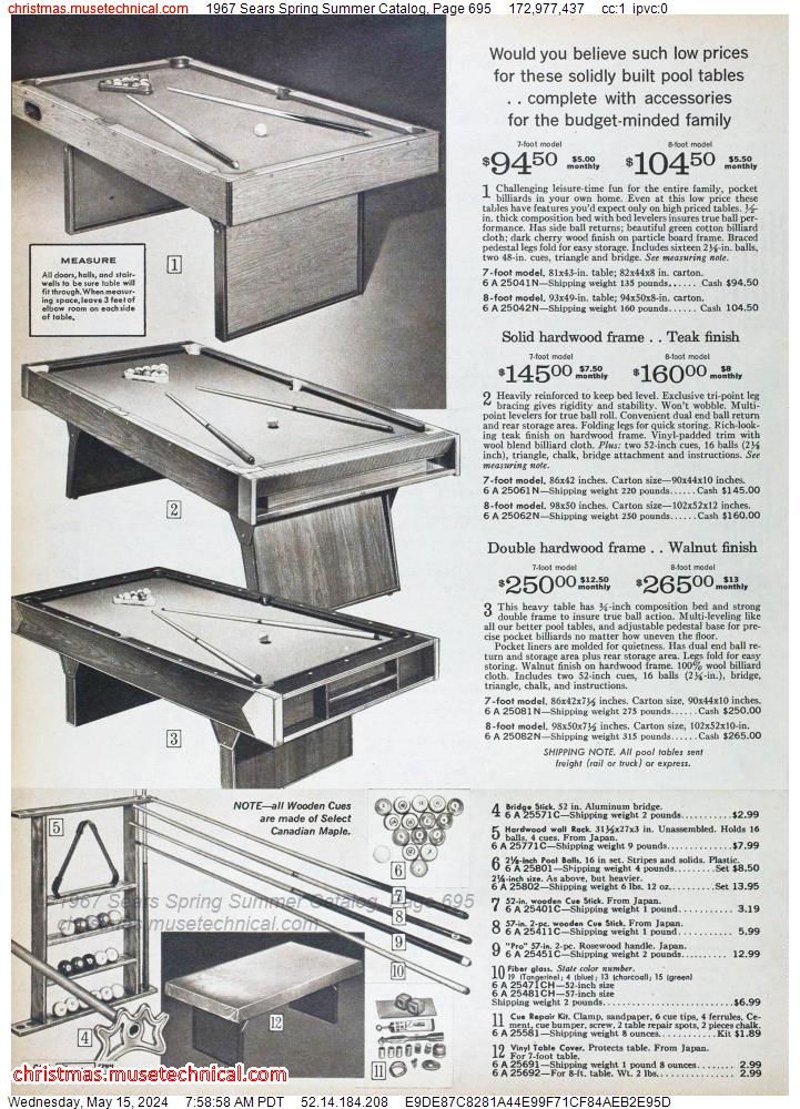1967 Sears Spring Summer Catalog, Page 695