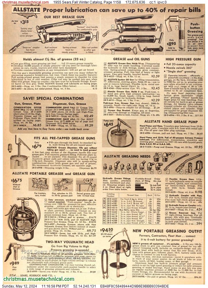 1955 Sears Fall Winter Catalog, Page 1158