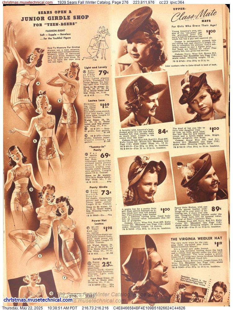 1939 Sears Fall Winter Catalog, Page 276