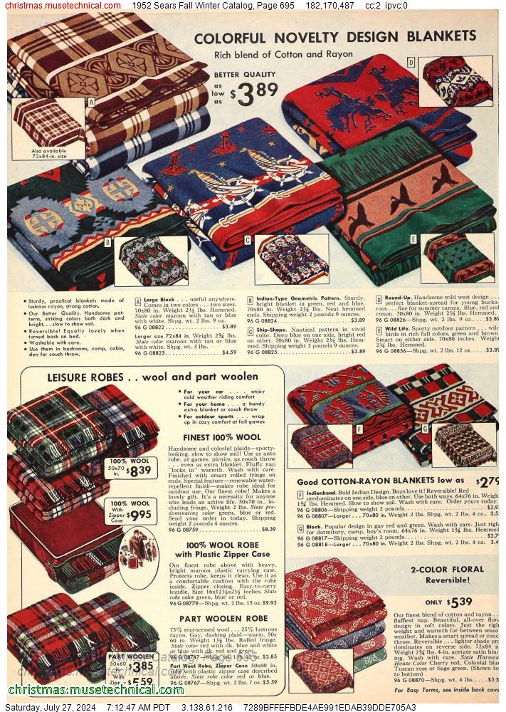 1952 Sears Fall Winter Catalog, Page 695