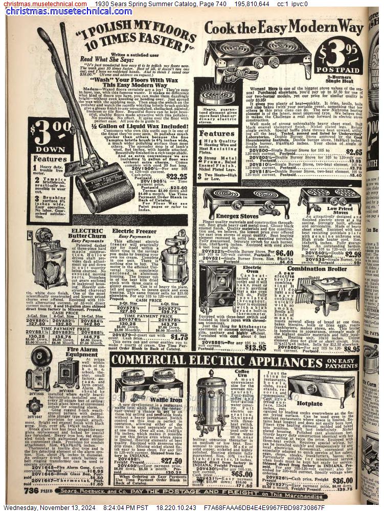 1930 Sears Spring Summer Catalog, Page 740