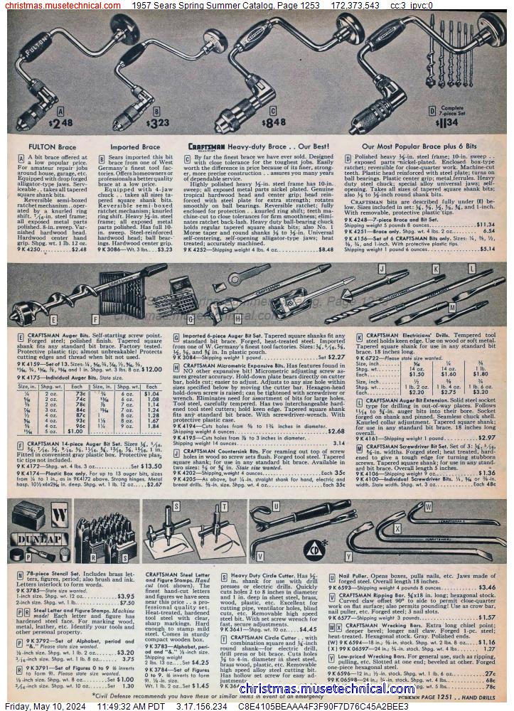 1957 Sears Spring Summer Catalog, Page 1253
