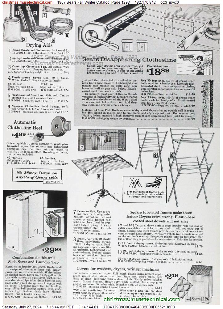 1967 Sears Fall Winter Catalog, Page 1293