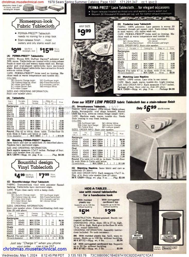 1978 Sears Spring Summer Catalog, Page 1307
