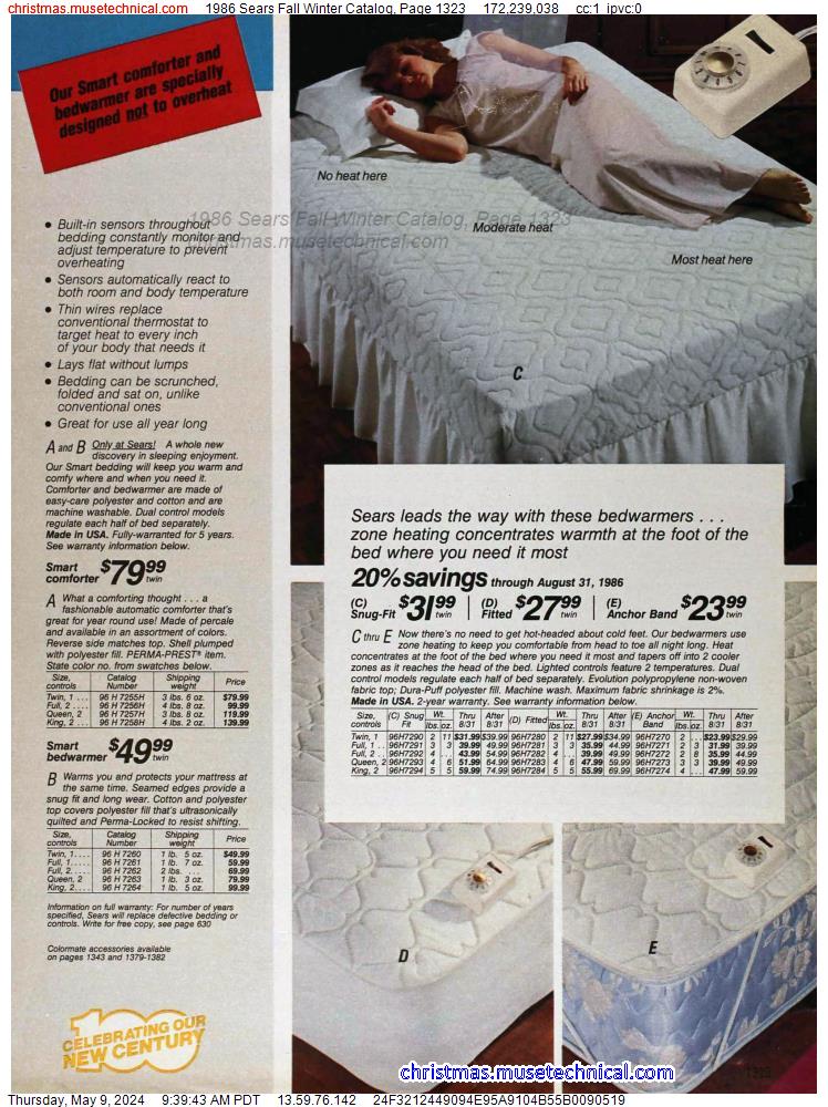 1986 Sears Fall Winter Catalog, Page 1323