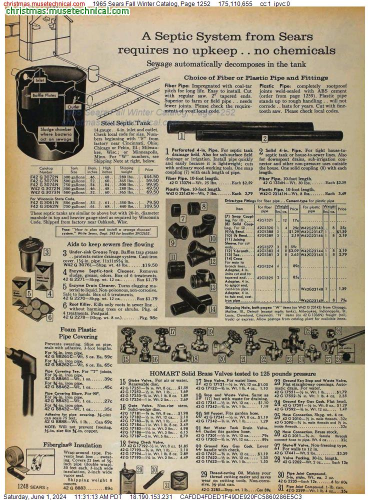 1965 Sears Fall Winter Catalog, Page 1252