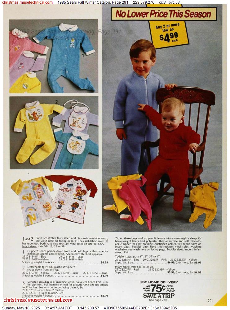 1985 Sears Fall Winter Catalog, Page 291
