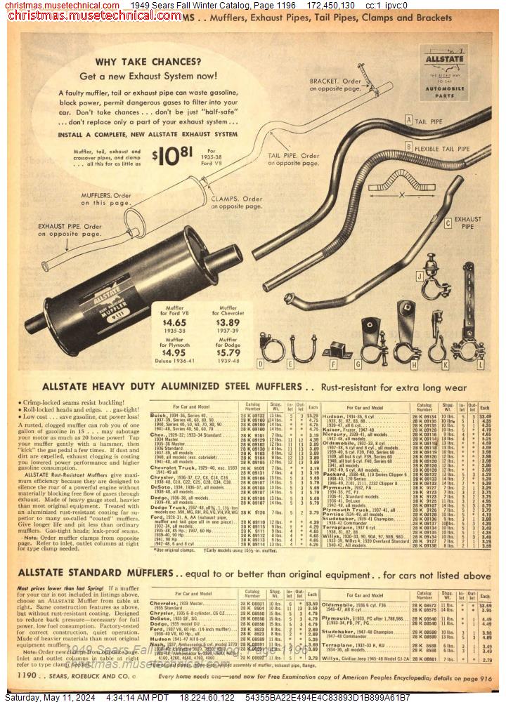 1949 Sears Fall Winter Catalog, Page 1196