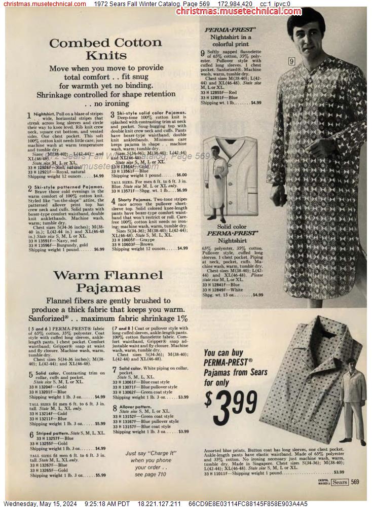 1972 Sears Fall Winter Catalog, Page 569