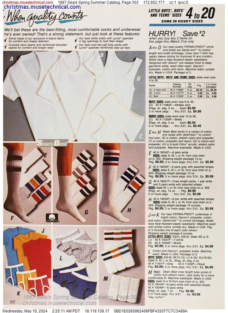 1987 Sears Spring Summer Catalog, Page 303