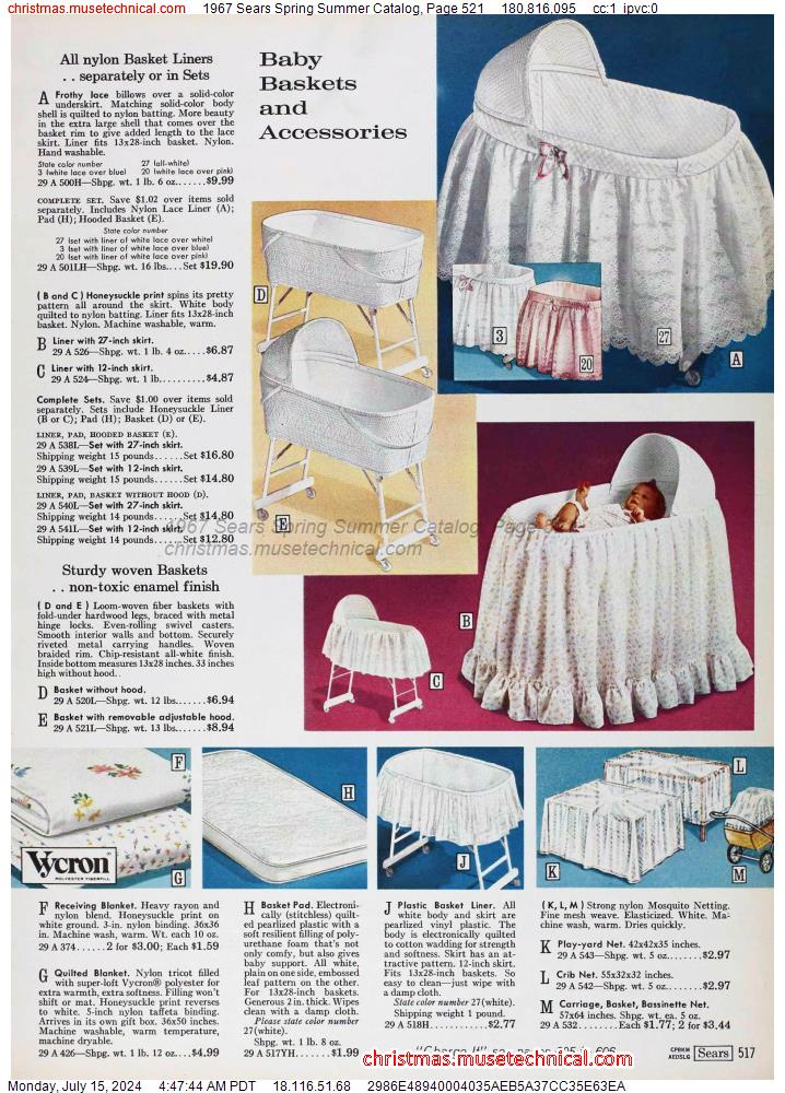 1967 Sears Spring Summer Catalog, Page 521