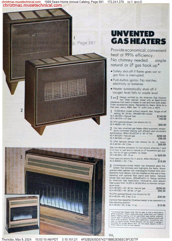 1989 Sears Home Annual Catalog, Page 581