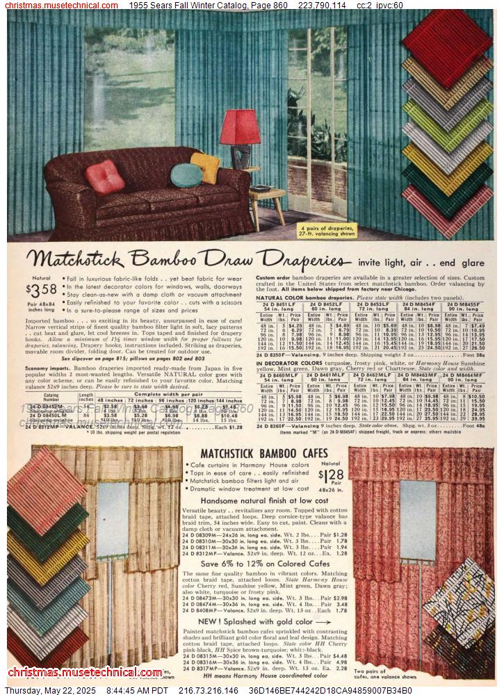 1955 Sears Fall Winter Catalog, Page 860