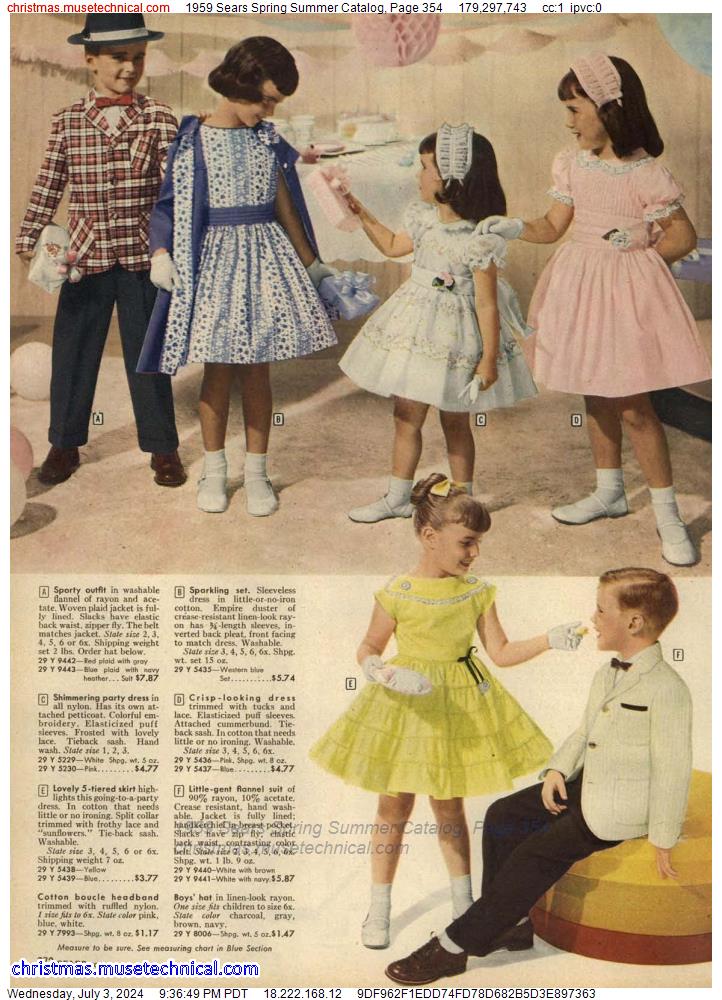 1959 Sears Spring Summer Catalog, Page 354