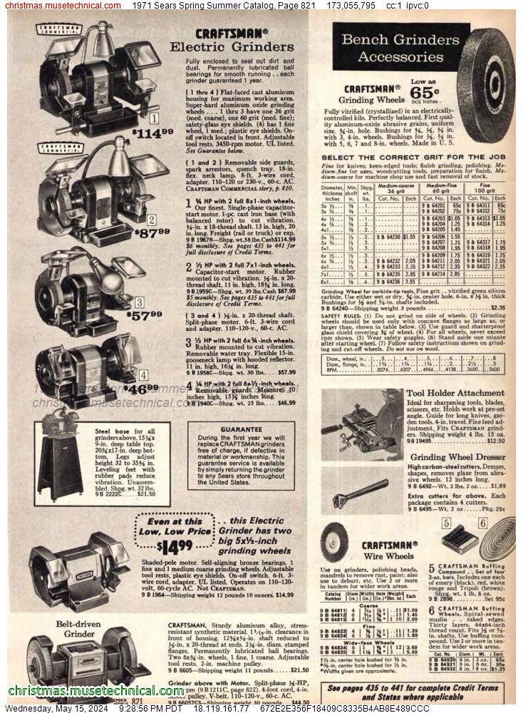 1971 Sears Spring Summer Catalog, Page 821
