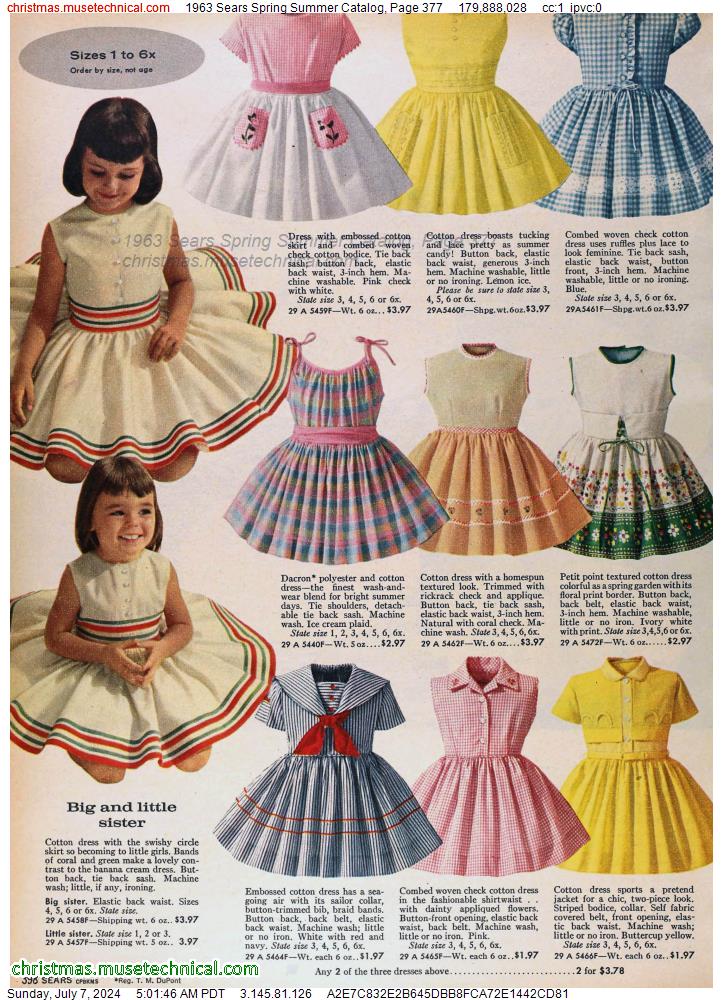 1963 Sears Spring Summer Catalog, Page 377