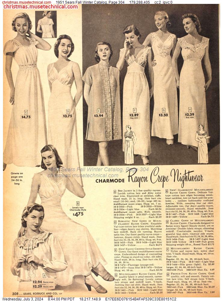 1951 Sears Fall Winter Catalog, Page 304