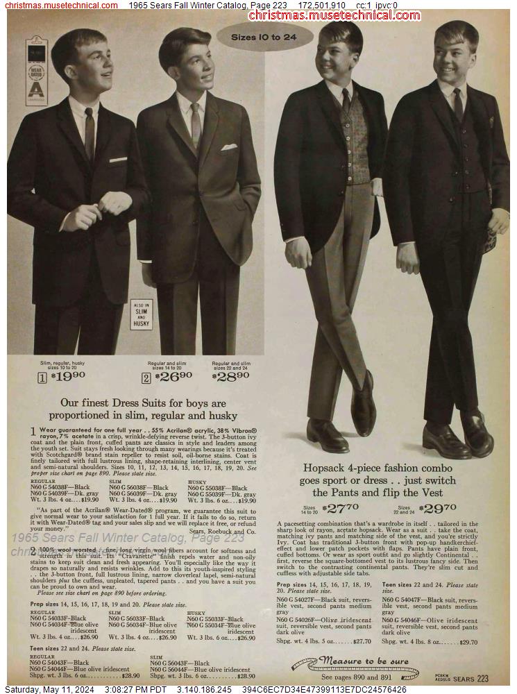 1965 Sears Fall Winter Catalog, Page 223