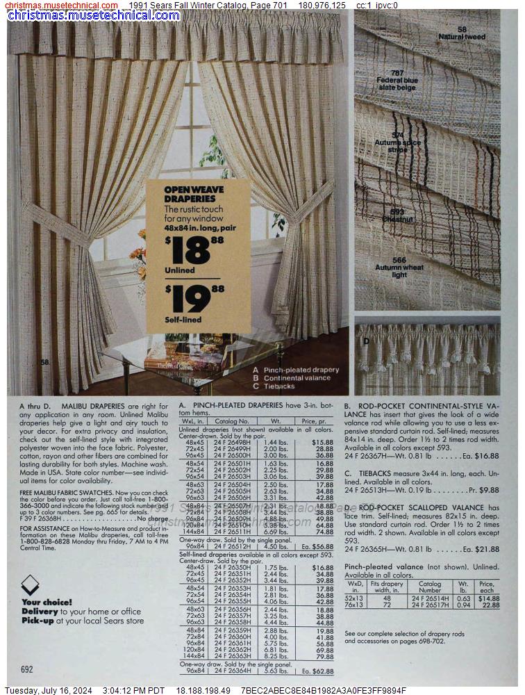 1991 Sears Fall Winter Catalog, Page 701
