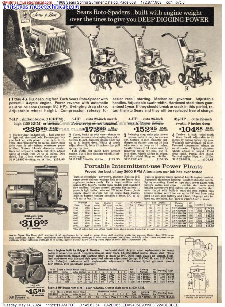 1968 Sears Spring Summer Catalog, Page 668