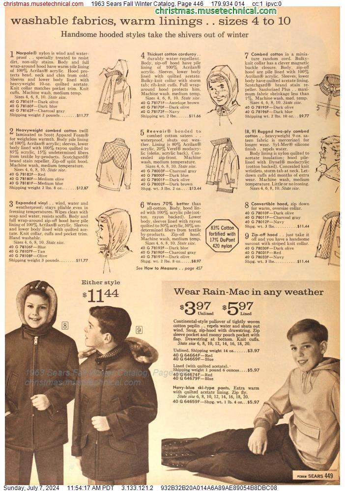 1963 Sears Fall Winter Catalog, Page 446