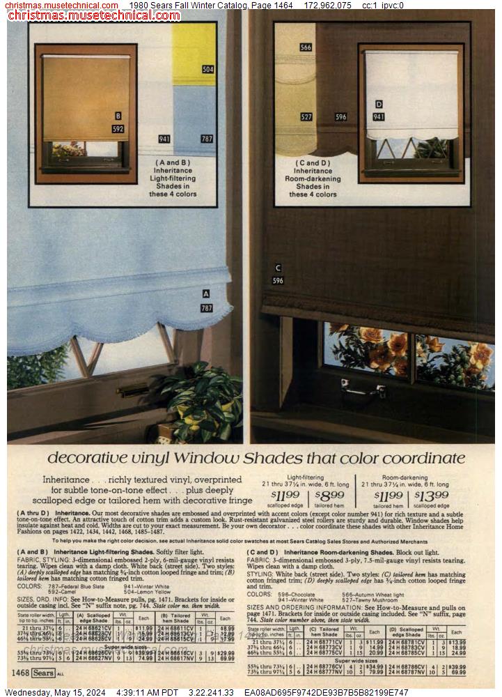 1980 Sears Fall Winter Catalog, Page 1464