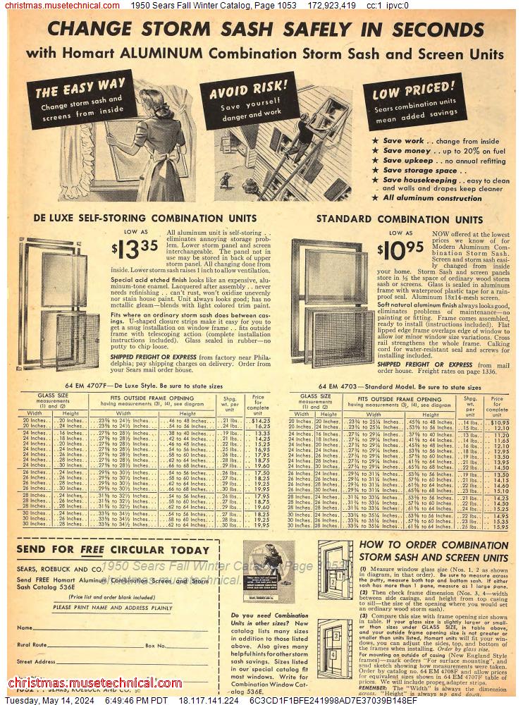 1950 Sears Fall Winter Catalog, Page 1053