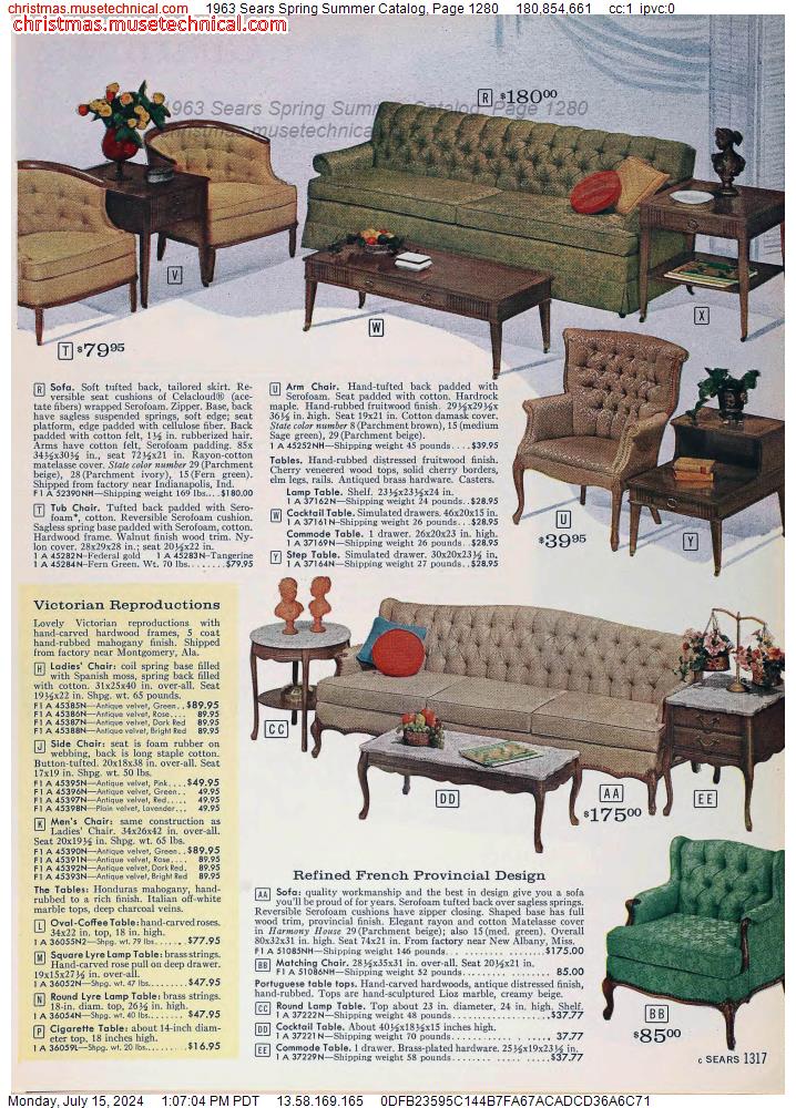 1963 Sears Spring Summer Catalog, Page 1280