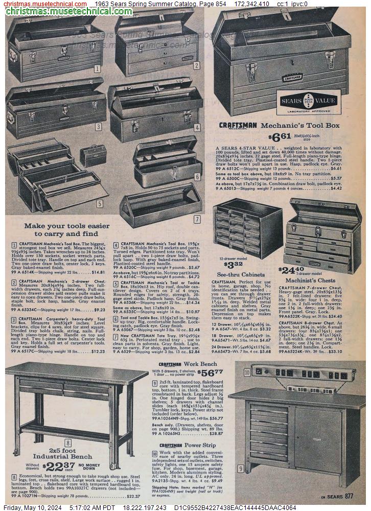1963 Sears Spring Summer Catalog, Page 854