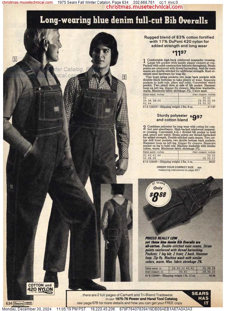 1975 Sears Fall Winter Catalog, Page 634