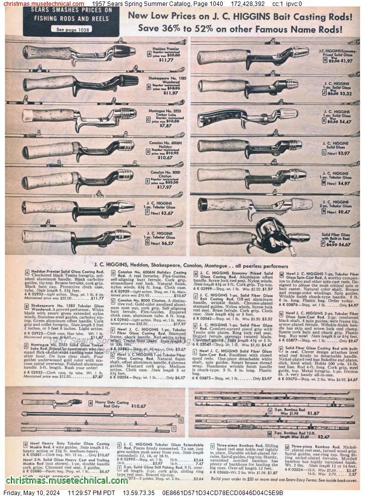 1957 Sears Spring Summer Catalog, Page 1040