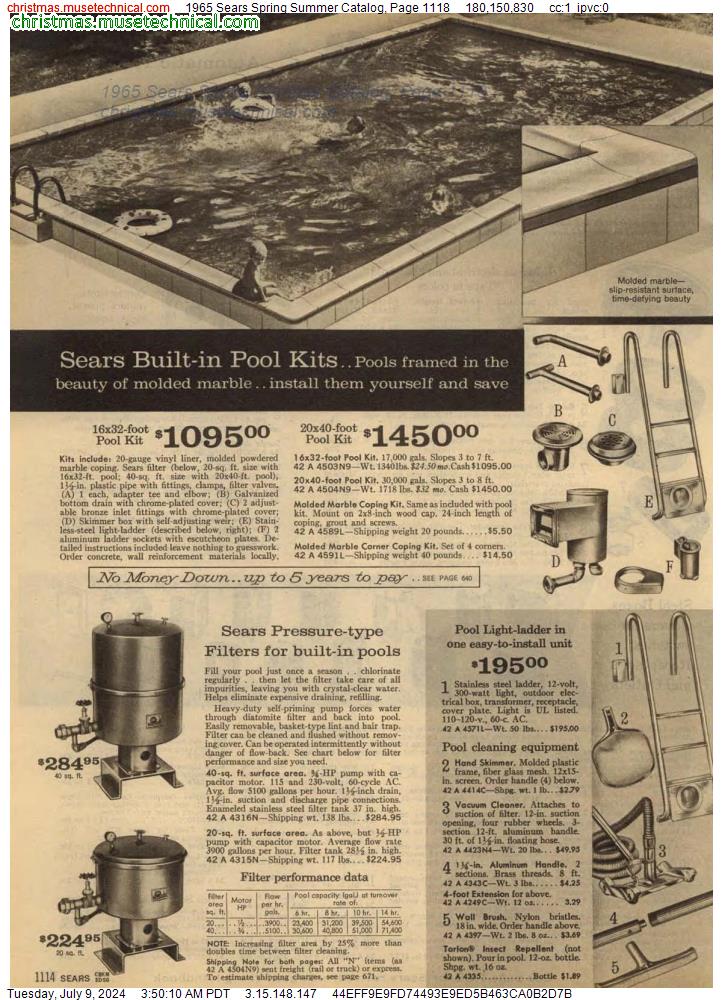 1965 Sears Spring Summer Catalog, Page 1118