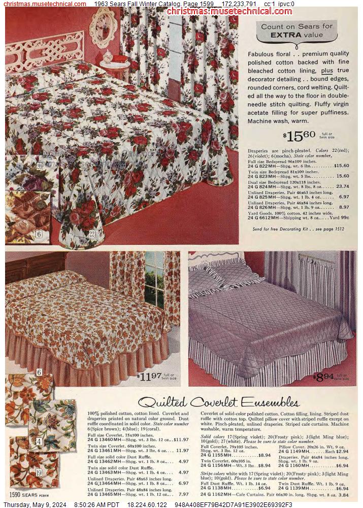 1963 Sears Fall Winter Catalog, Page 1599