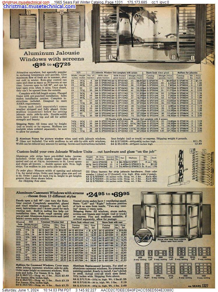 1965 Sears Fall Winter Catalog, Page 1331