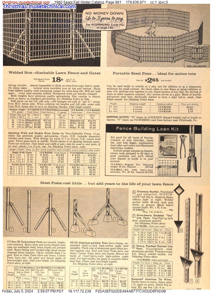 1960 Sears Fall Winter Catalog, Page 981