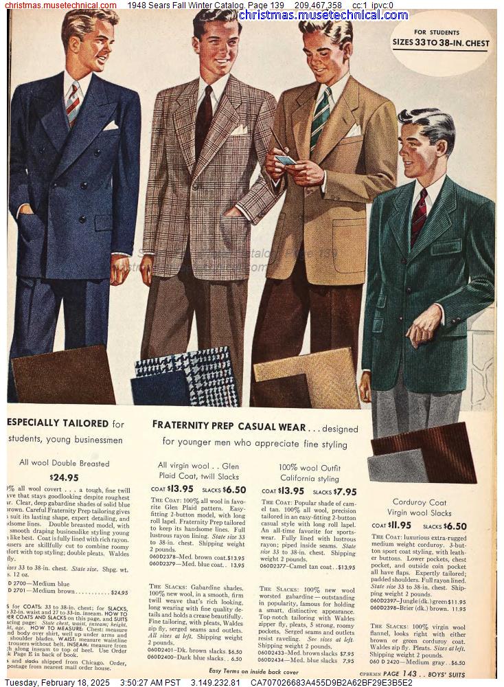 1948 Sears Fall Winter Catalog, Page 139