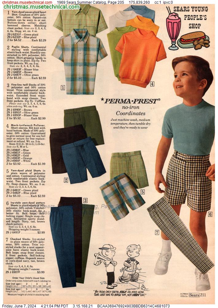 1969 Sears Summer Catalog, Page 205