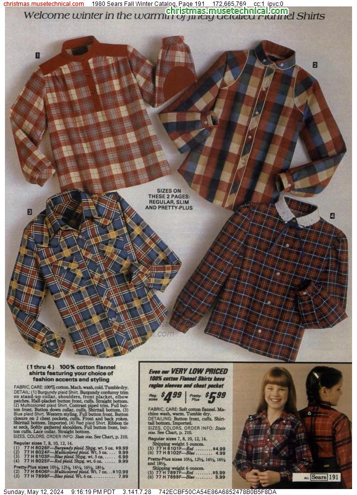 1980 Sears Fall Winter Catalog, Page 191