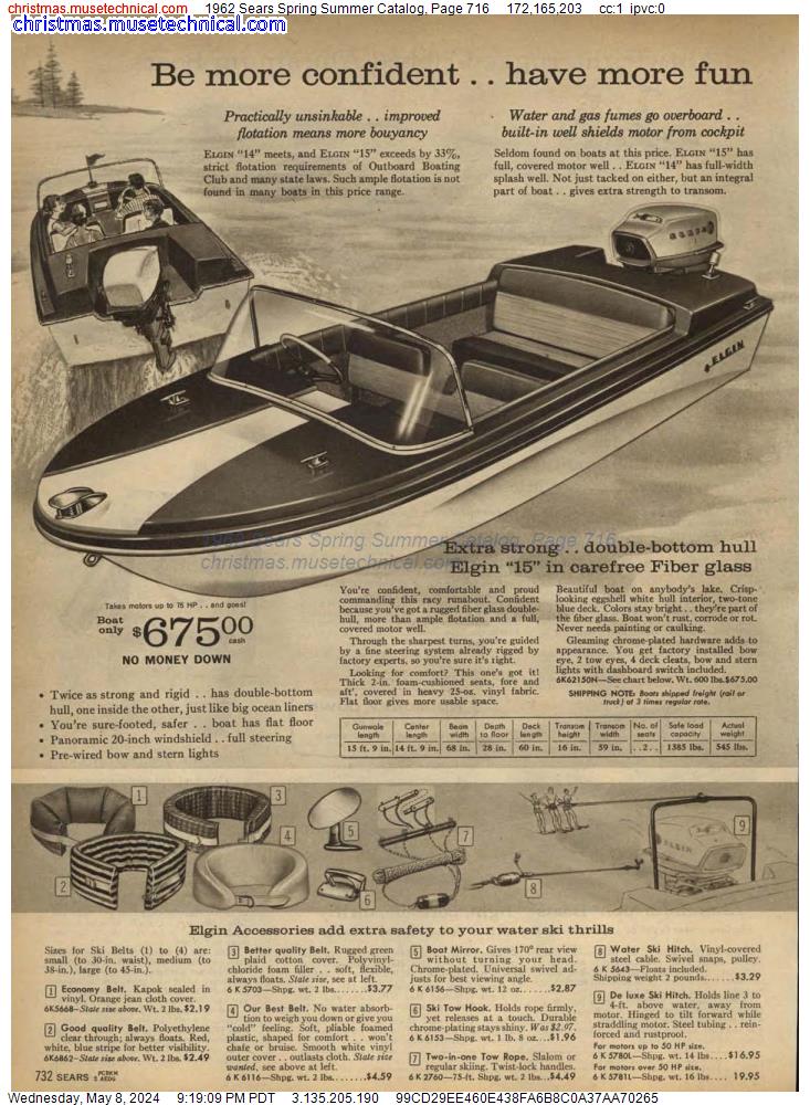 1962 Sears Spring Summer Catalog, Page 716