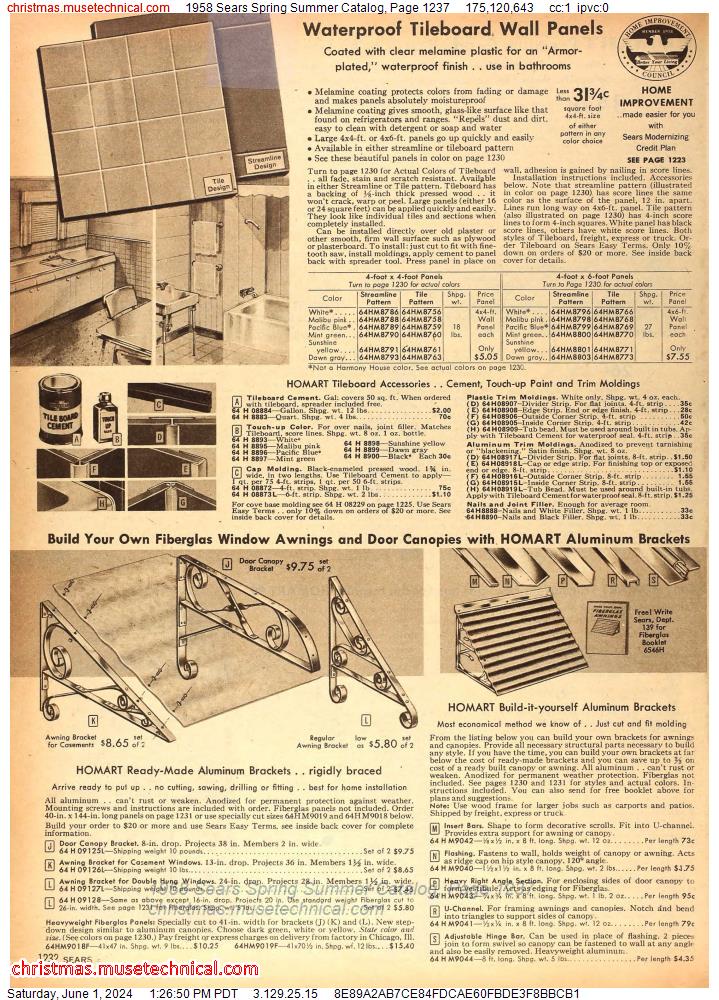 1958 Sears Spring Summer Catalog, Page 1237
