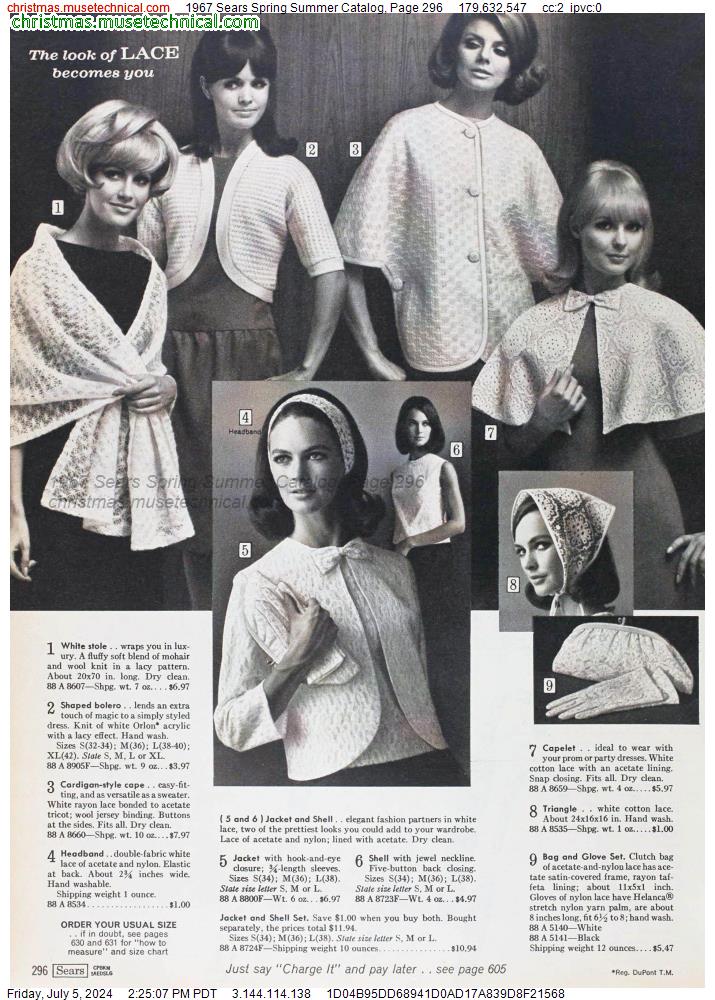 1967 Sears Spring Summer Catalog, Page 296