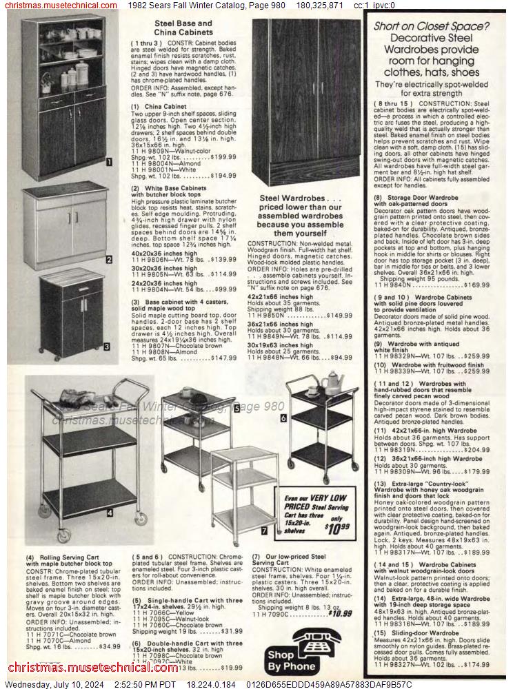 1982 Sears Fall Winter Catalog, Page 980
