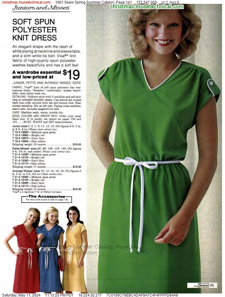 1981 Sears Spring Summer Catalog, Page 141