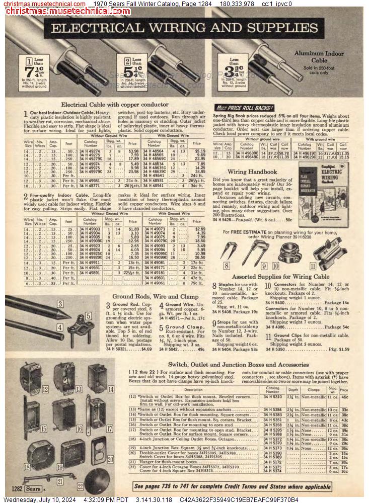 1970 Sears Fall Winter Catalog, Page 1284