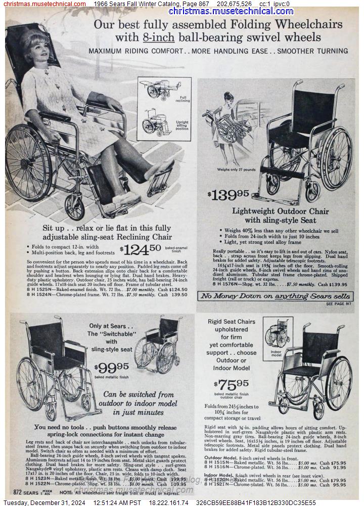 1966 Sears Fall Winter Catalog, Page 867