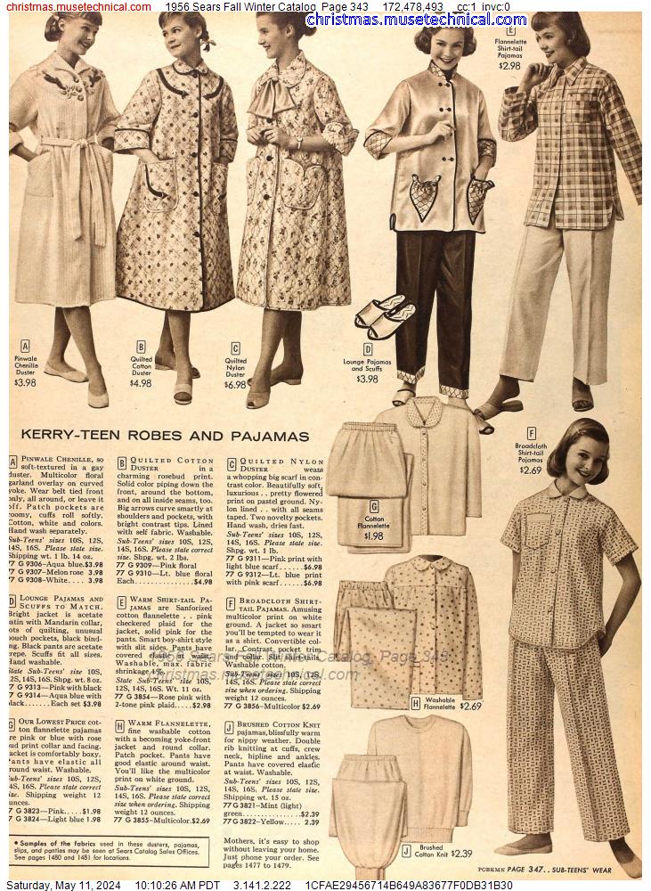 1956 Sears Fall Winter Catalog, Page 343