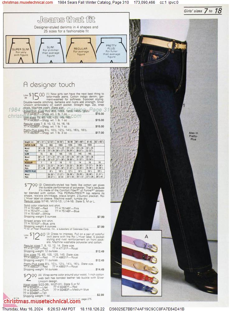 1984 Sears Fall Winter Catalog, Page 310