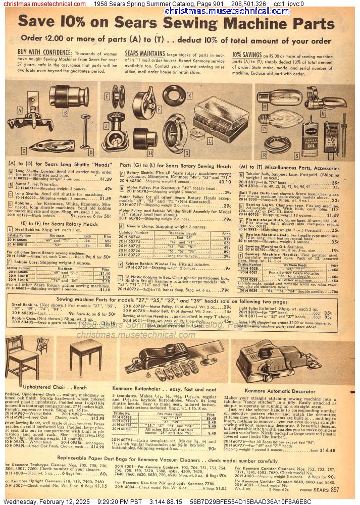 1958 Sears Spring Summer Catalog, Page 901