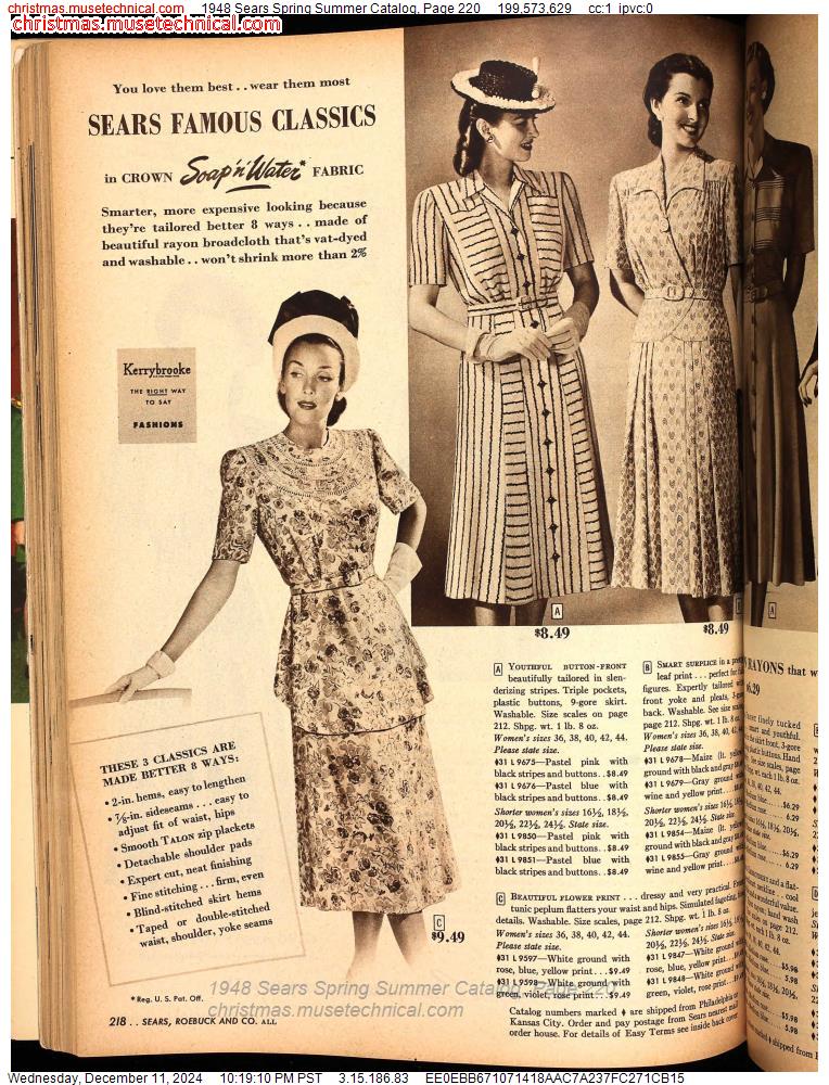 1948 Sears Spring Summer Catalog, Page 220